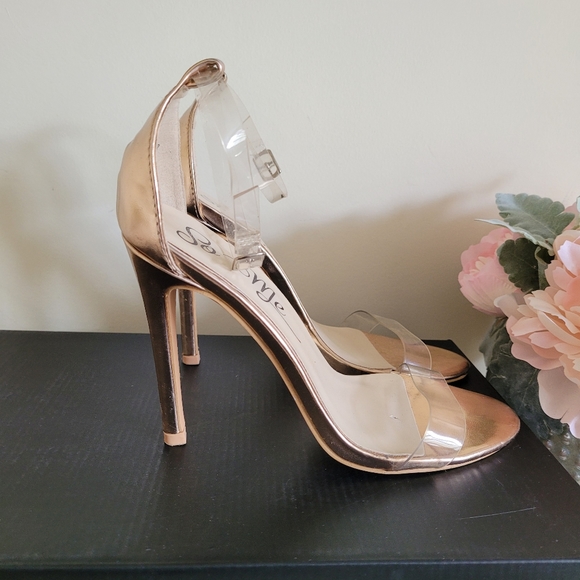 So Me Shoes - Gold clear Heels